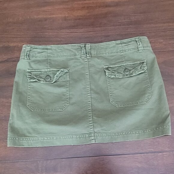 Aerie Skirt Button Fly With Pockets Green Women's Skirt - Picture 4 of 11